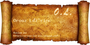 Orosz Lőrinc névjegykártya