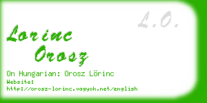 lorinc orosz business card